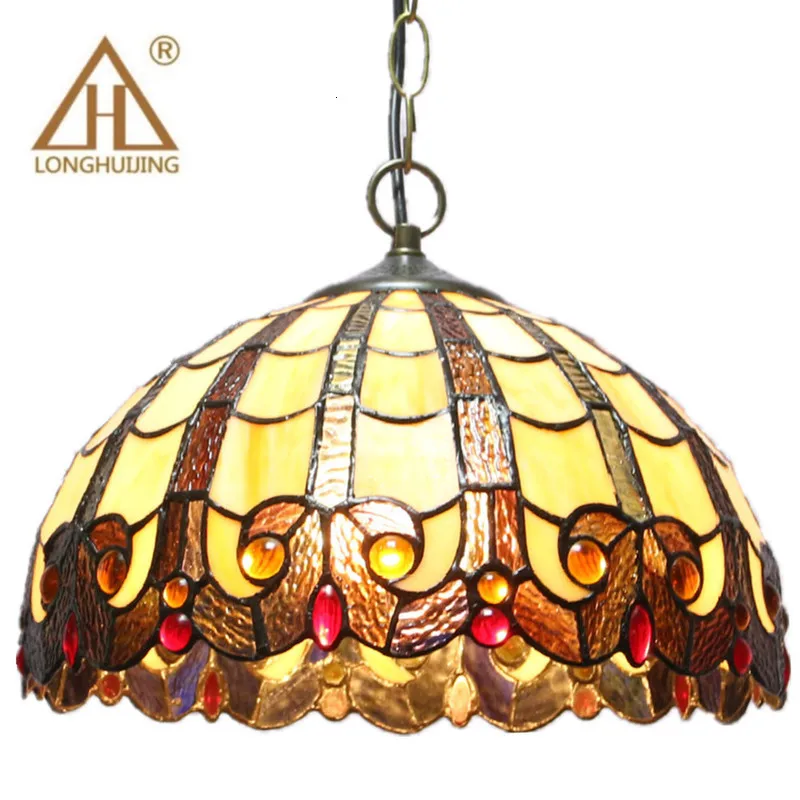 Подвесные светильники Тиффани в форме цветка светодиодсветодиодный Витражная
