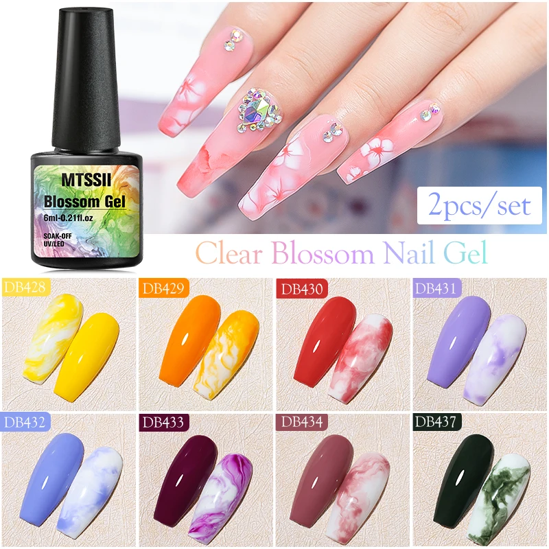 

Гель для ногтей Mtssii Blossom, прозрачный лак для ногтей с цветущим эффектом Smook, Цветочный Гель-лак, отмачиваемый УФ-гель для ногтей