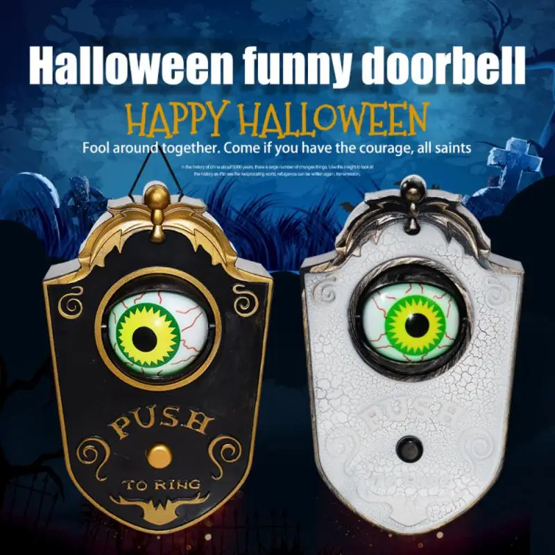 

Halloween Rotating One-eyed Doorbell Decoration Ghost's Day Glowing Hanging Piece Whole Door Hanging Plastic Doorbell Eyeball