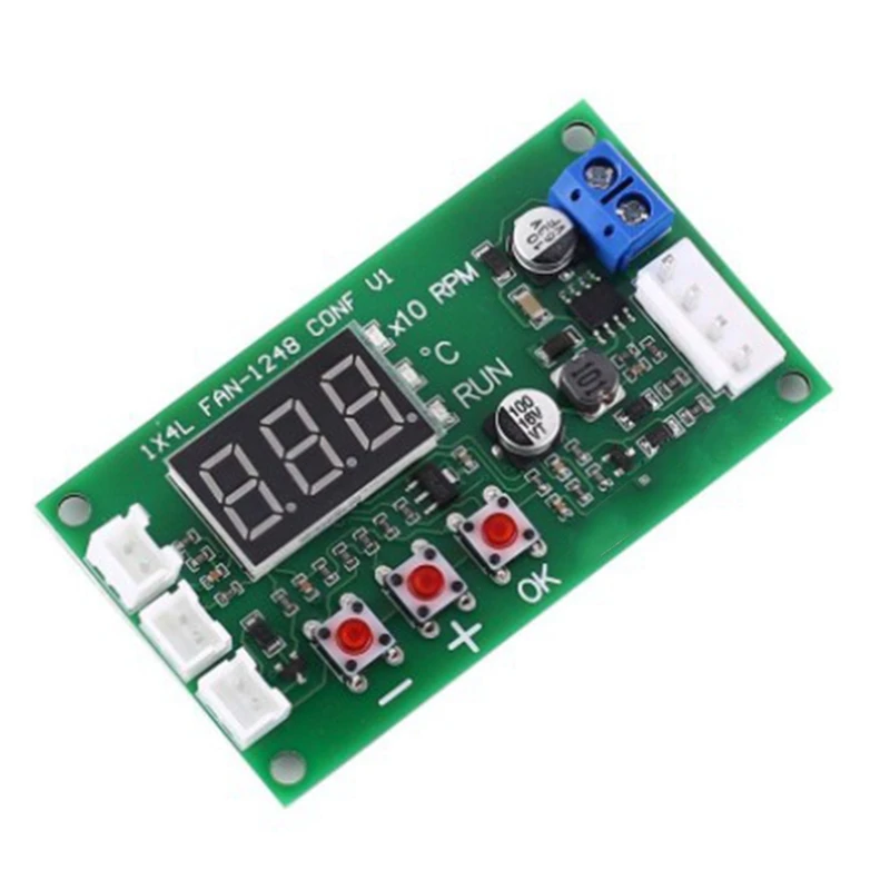 DC 12V 24V 48V 5A 2 3 4 Wire PWM контроллер скорости вентилятора регулятор температуры