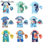 Купальник Детский SPF50 + слитный, для мальчиков, с принтом динозавра