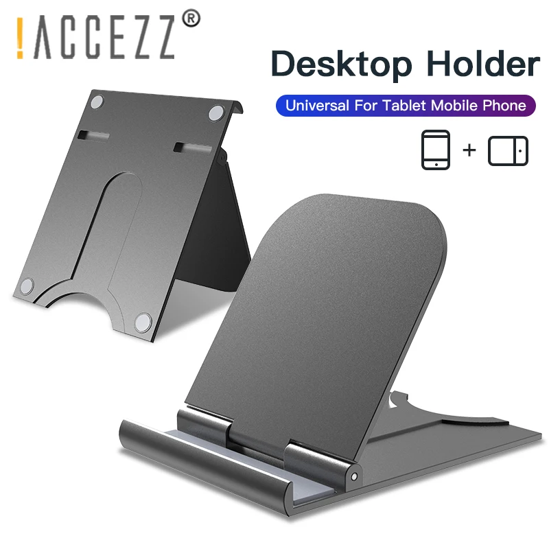 

!ACCEZZ Phone Stand Universal Desktop Holder For iPhone 11 Pro 8 X Samsung Support Bracket 180 Degree Adjustable For ipad Tablet