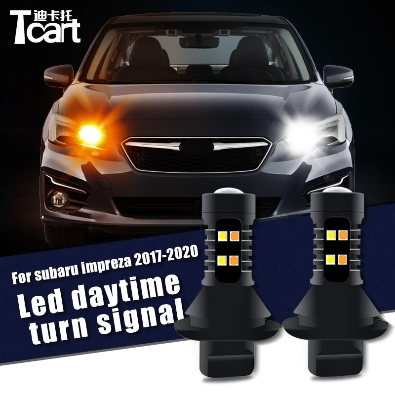 

For Subaru impreza Daytime Running Light Turn Signal Car Led drl 7440 t20 accessories 2017-2020