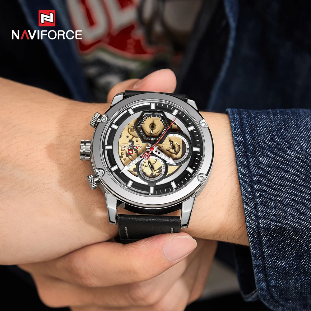 2020 модные стильные мужские часы бренд NAVIFORCE Роскошные Мужские Аналоговые