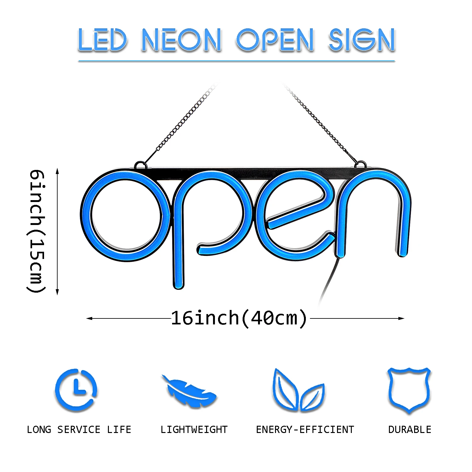 OPEN Business Neon Sign LED Lights Tube Shop Store Window Wall Decoration Commercial Lighting Ultra Bright Bar Visual Sign Lamp