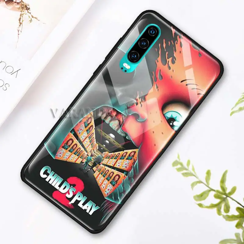 

CHURSE horror Case For Huawei Honor 8X 9X 20 Nova 5T Y9 Y7 Y6 P Smart Pro 2019 Tempered Glass Phone Bla