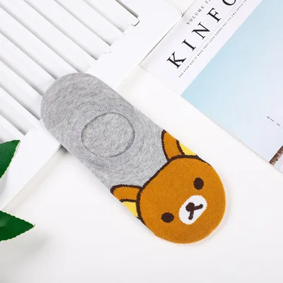 Носки с мультипликационным принтом Rilakkuma Kiiroitori, милые забавные носки, новинка, персонализированные женские хлопковые носки, calcetines mujer divertido - Цвет: 2-3