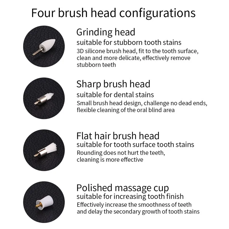 4 In 1 Electric Dental Scaler Tooth Stain Plaque Calculus Remover Teeth Whitening Cleaning Polish Massage with Brush Heads 51 | Бытовая