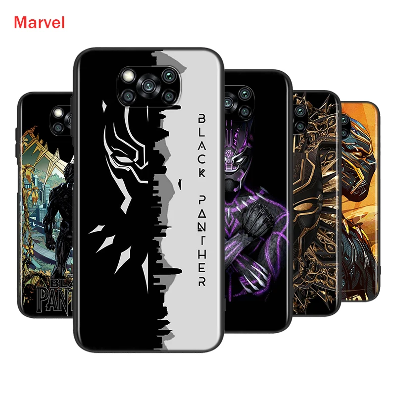 

Black Panther Art For Xiaomi Poco X3 NFC M2 X2 F2 F3 C3 M3 F1 Pro Mi Play Mix 3 A3 A2 A1 6 5 Lite Soft Phone Case
