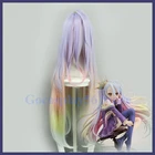 Парик Shiro Sora для косплея No Game No Life, градиентный, фиолетовый, розовый, желтый, зеленый, длинный, прямой, из синтетических волос, для взрослых, для ролевых игр