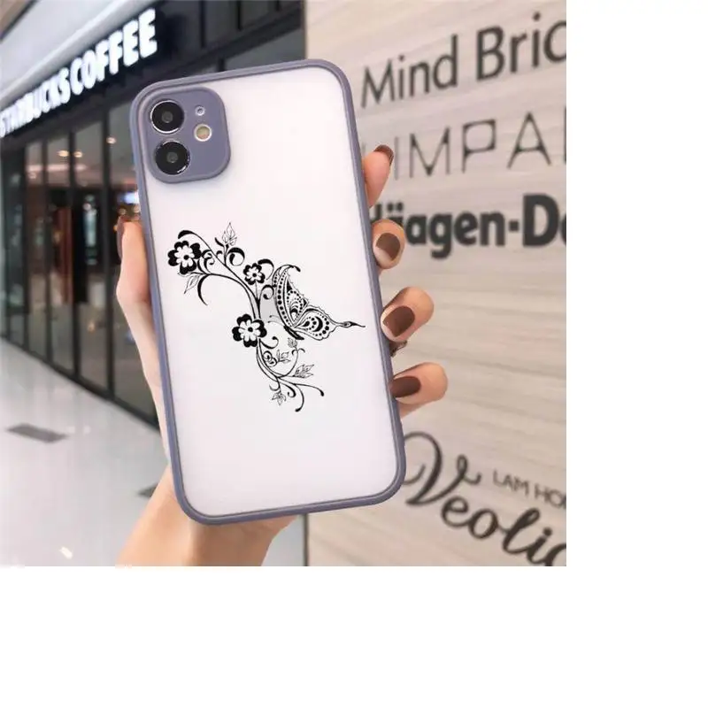 

Lovebay Butterfly Glitter Phone Case matte transparent For iphone 7 8 11 12 plus mini x xs xr pro max cover