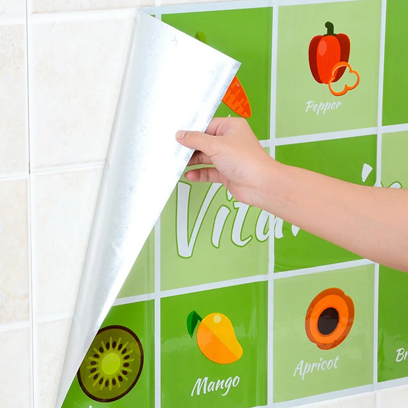 Алюминиевая фольга для кухни стикер шкафа водонепроницаемые самоклеящиеся обои