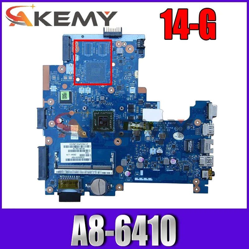 

AKemy Laptop motherboard For HP 245 G3 14-G A8-6410 Mainboard 765119-001 ZS041 LA-A997P AM6410 CPU