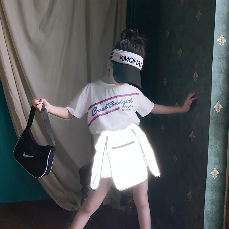 

Girls skirt pants 2020 summer new Korean children's personality luminous pants skirt wild A-line skirt