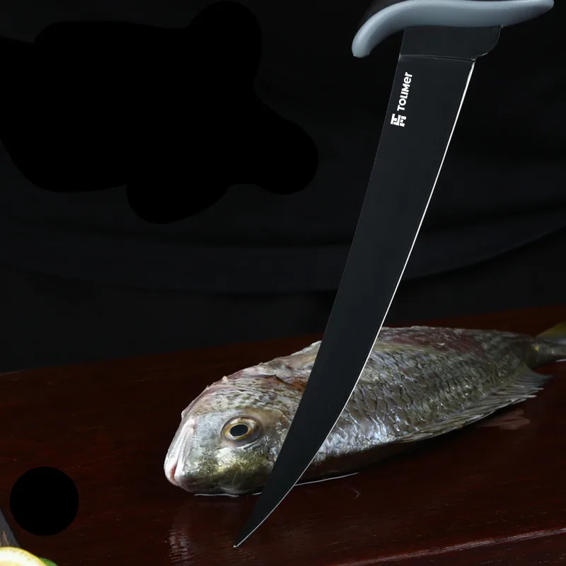 Острый нож для рыбы из нержавеющей стали резки филе и соскабливания рыбной чешуи