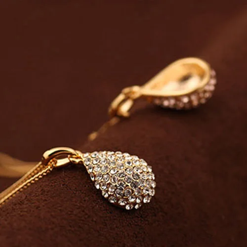 Fashion Valentine Women Necklace Girl Shiny Rhinestone Teardrop Pendants choker Bridal Jewelry bijoux femme Woman's accesories |