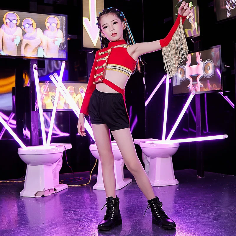 Для девочек для джазовых танцев сцены модные индивидуальные костюмы хип хопа
