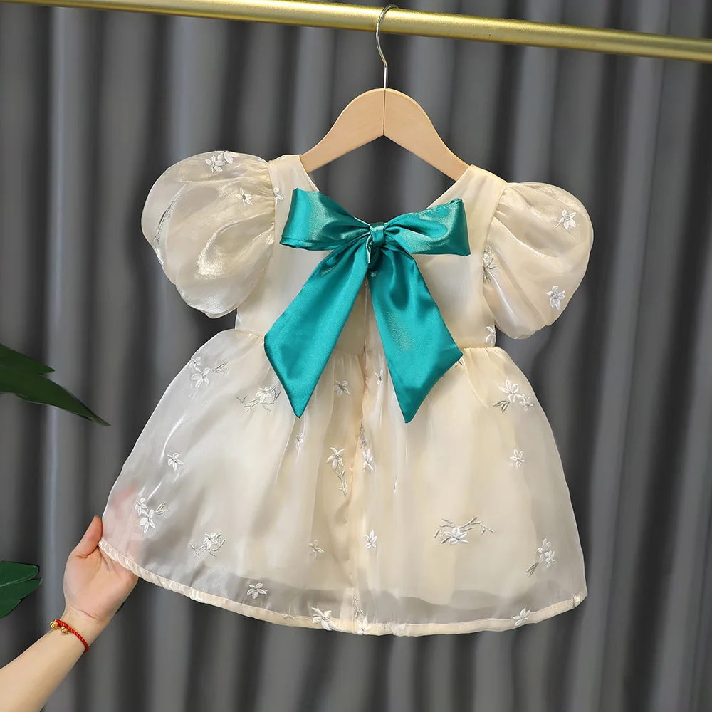 Çocuklar bebek kız düğün parti elbise prenses yaz Mini Tutu elbise sevimli elbise bebek kız elbise