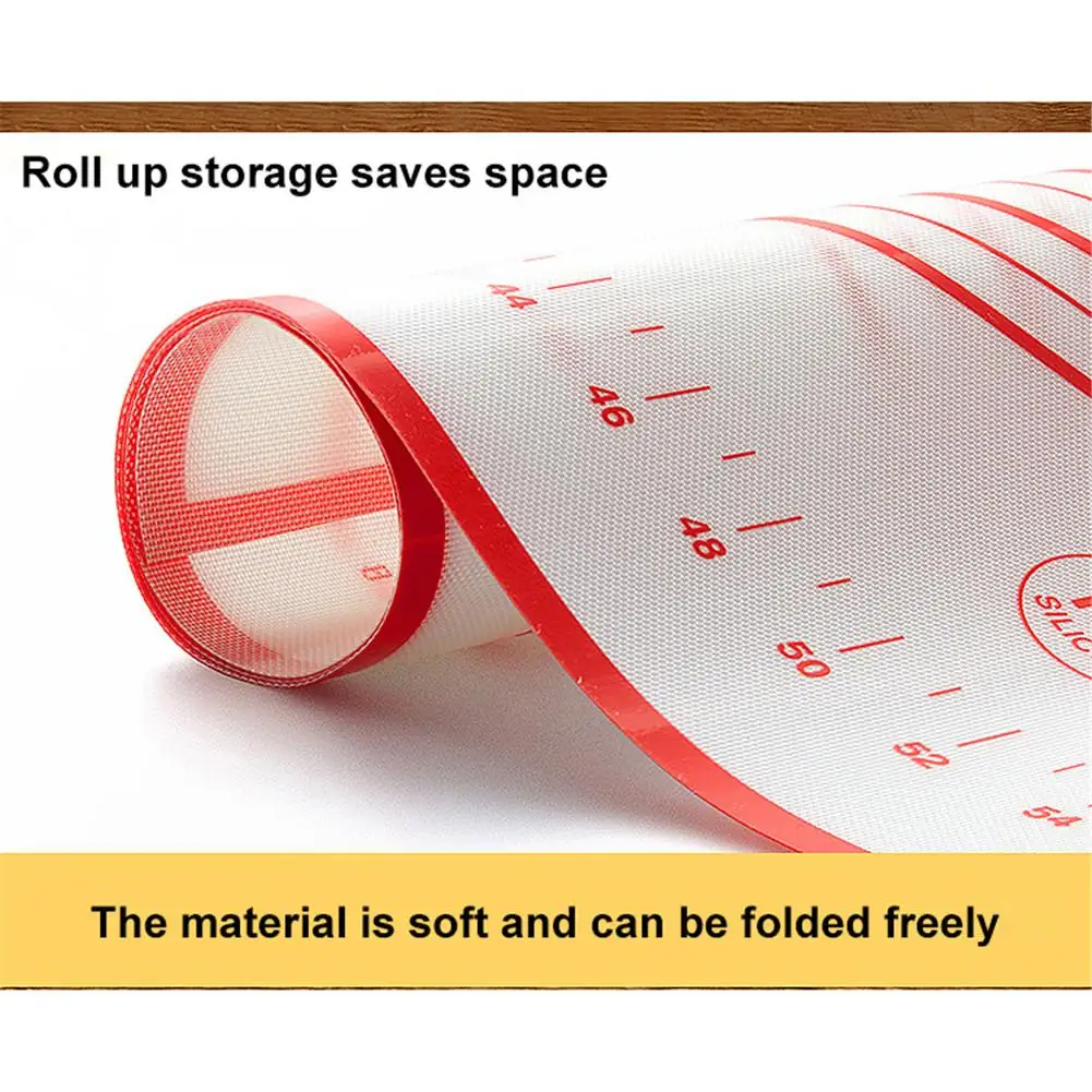 Силиконовый коврик для выпечки со шкалой раскатки теста замеса антипригарный