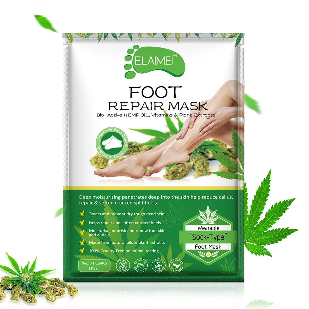 Маска для ног отшелушивающая из семян конопли носки педикюра маска удаления
