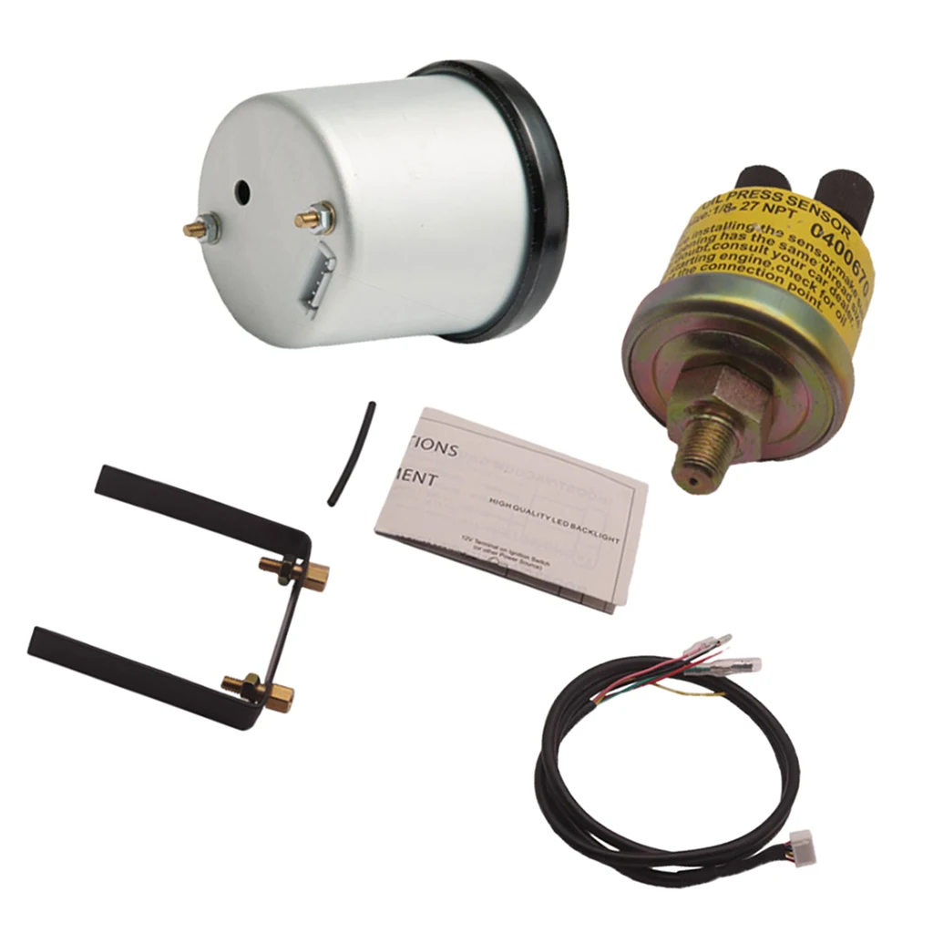 Светодиодный автомобильный измеритель давления масла 7 цветов 2 &quot/52 мм|Датчики