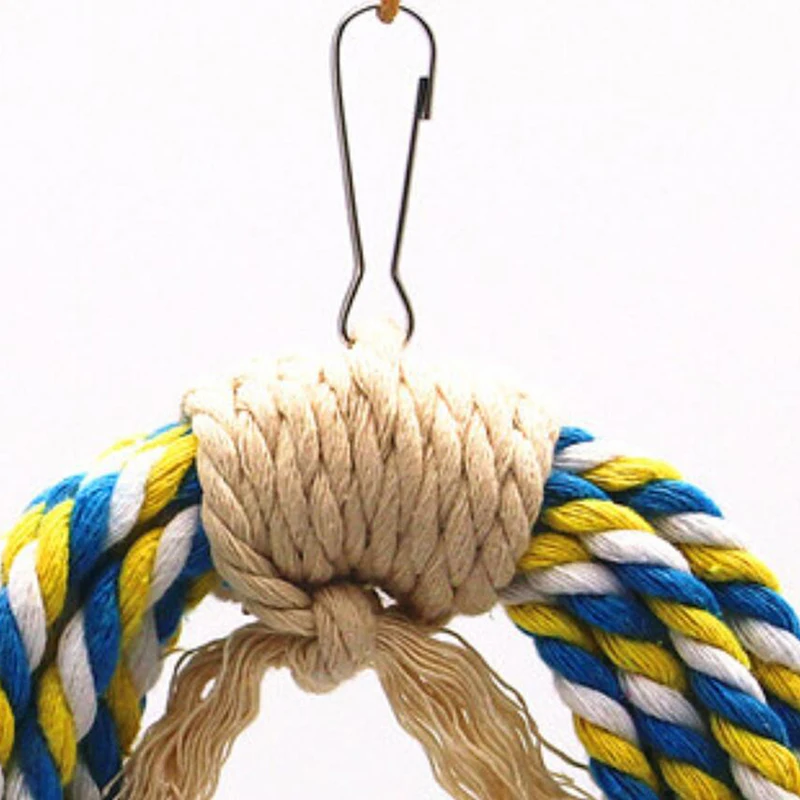 

1Pc Colorful Pet Chewing Toy Parrot Swing Bird Toy Parakeet Cockatiel Budgie Rope Harness Cage Toys 20x7x20cm