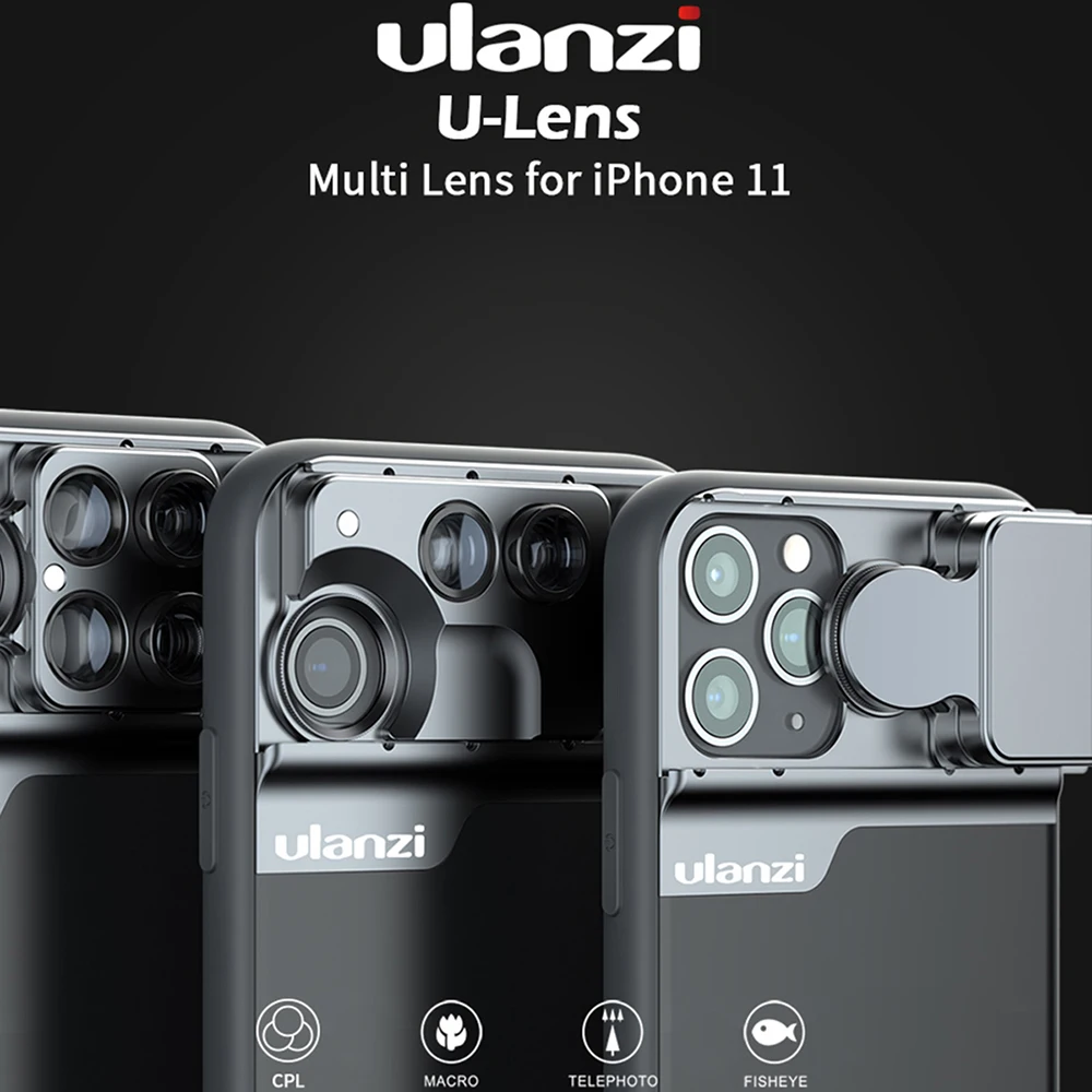 Чехол для телефона Ulanzi 3 в 1 объектив iPhone 11 CPL фильтр/10X/20X Макро/рыбий глаз/2X