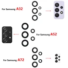 Оригинальный новый стеклянный объектив для задней камеры с клейким стикером для Samsung A32 A52 A72 A82 S21 Plus S21 стеклянный объектив для ультракамеры