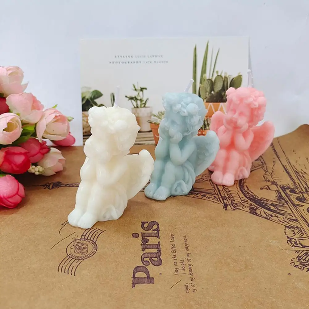 

1 шт. искусство свечи 3d милая щека Ангел Ароматизированная свеча восковое украшение день Рождения Вечеринка Рождество домашние свечи подар...