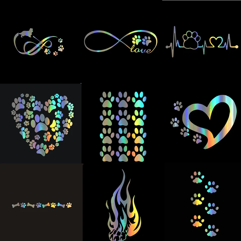 Милые животные Собаки Кошки следы автомобиля ног стикеры серии виниловые