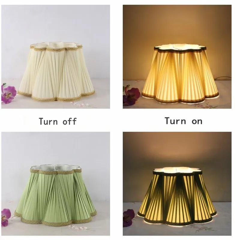 Настольная и напольная лампа E27 в стиле АР-деко зеленый абажур шелковая ткань