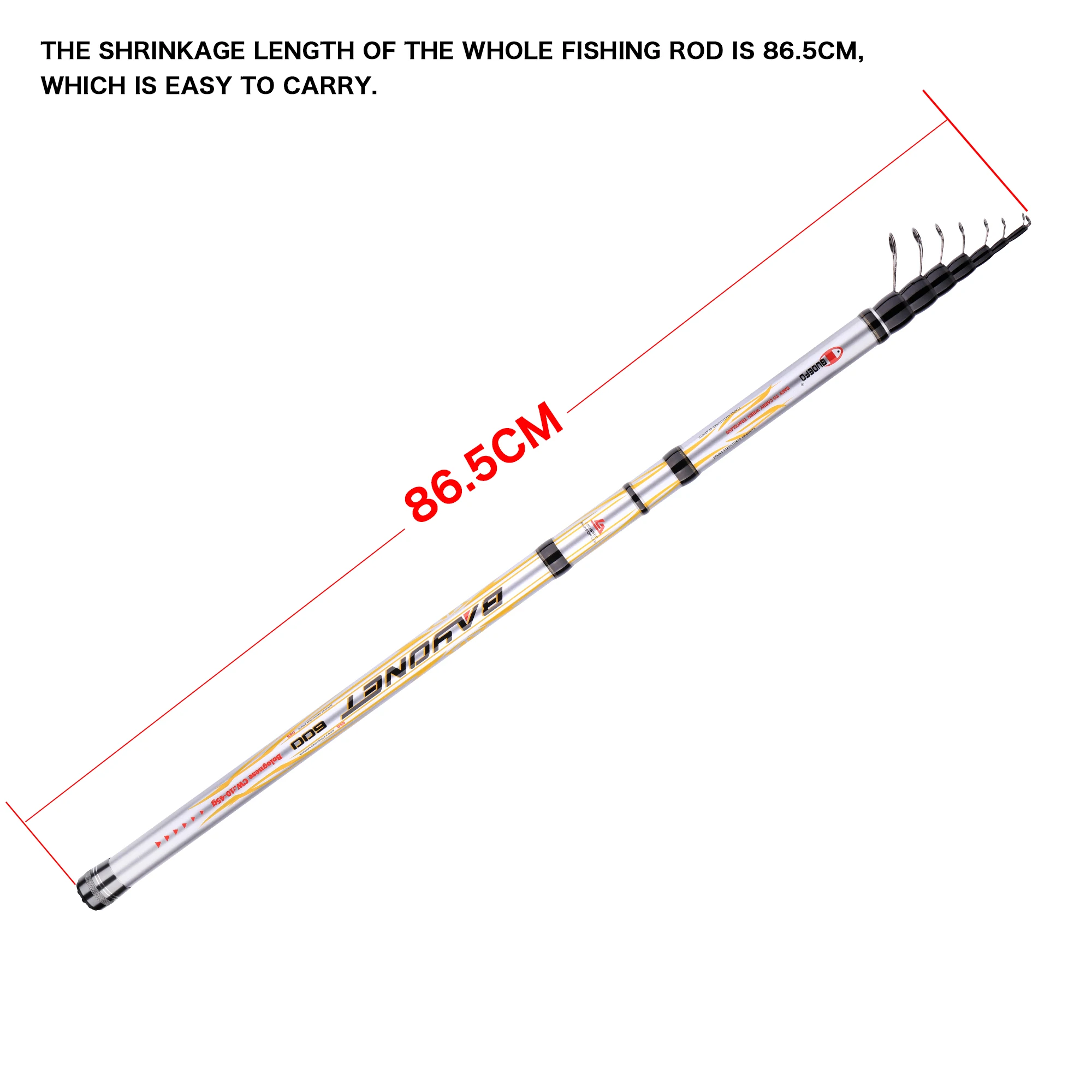 BUDEFO  Telescopic Bolo Fishing Rod 3.8M/4.5M/5.3M/6M/ HIGH CARBON Trout Travel Ultra Light Spinning Float Bolognese 10-45G