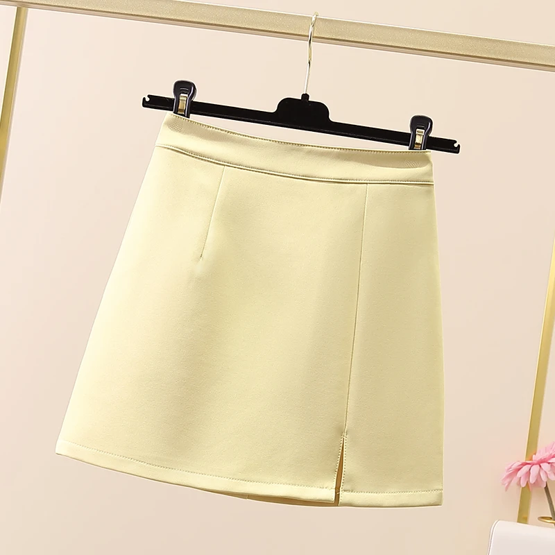 

Faldas Mujer Moda 2021 Spring High Waist Pink A-Line Wrap Arm Skirt Casual Retro Korean Fashion All-match Mini Woman Skirts