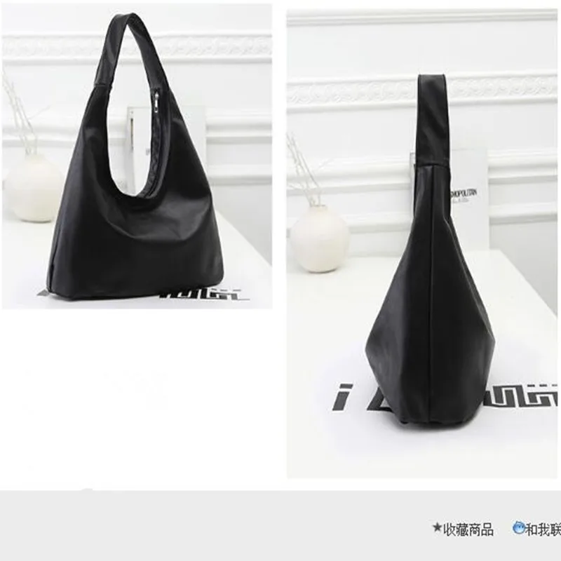 Женские сумки-мессенджеры для девочек Черная мягкая искусственная кожа модная