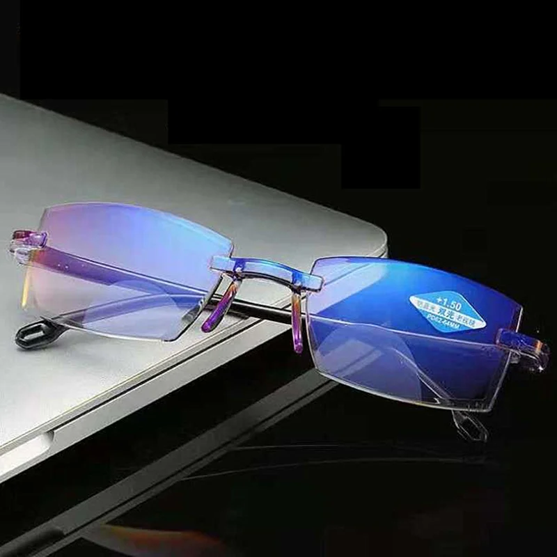 

2021 New 1PC Ultralight Rimless Reading Glasses Anti Blue Light Radiation Computer Presbyopia Readers Spectacleso Reader Glasses