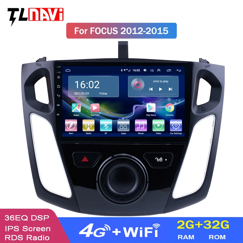 

4G LTE 2G ОЗУ 9 дюймов Android 10 автомобильный DVD Мультимедийная система GPS-навигации для Ford Focus 2012-2015