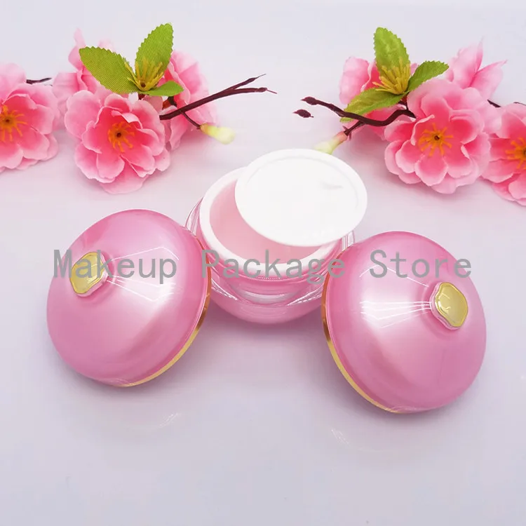 

10pcs/lot 30/50g Pink Acrylic eye/face cream jar 30/120ml cosmetic lotion emulsion press pump bottle set refillable container