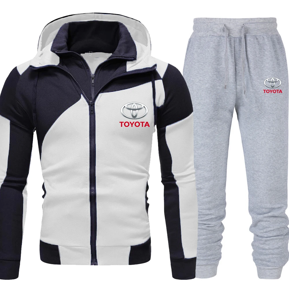 

Men's Zipper Hoodie Car Logo Printed Sweatshirt Fashion Men's Hoodie Casual Fleece Hoodie Pants Set 2-Piece Set