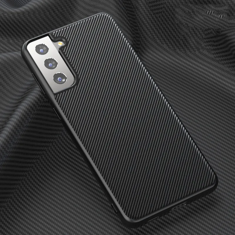 

S21 Ultra Carbon Fiber Phone Case for Samsung Galaxy S21 Ultra Case Ultra-thin Armor Cover for Galaxy S21 S20 Plus Leather Coque