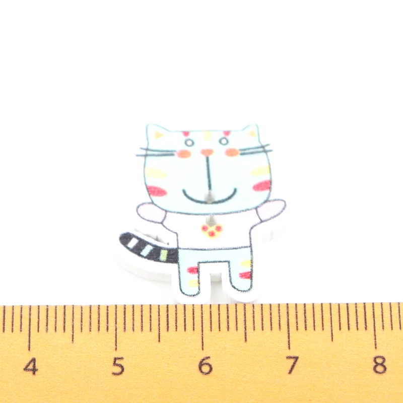 Аксессуары для шитья Cat Раскрашенные Деревянные Пуговицы ботоны скрапбукинг 30