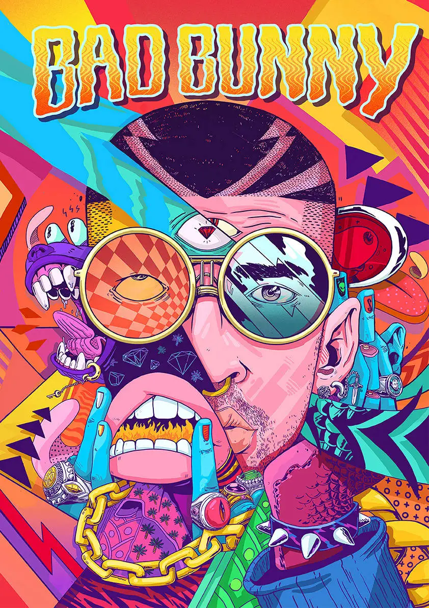 Художественный портрет в виде плохого кролика картины плакаты настенные