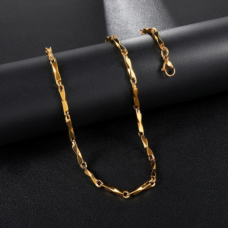 Ожерелье Палочка из нержавеющей стали для мужчин и женщин стильная бижутерия