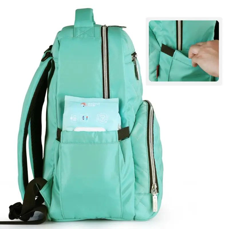 

Multifunctional Baby Diaper Nappy Mummy Backpack Large Capacity with Changing Mat Wet Bag Stroller Straps