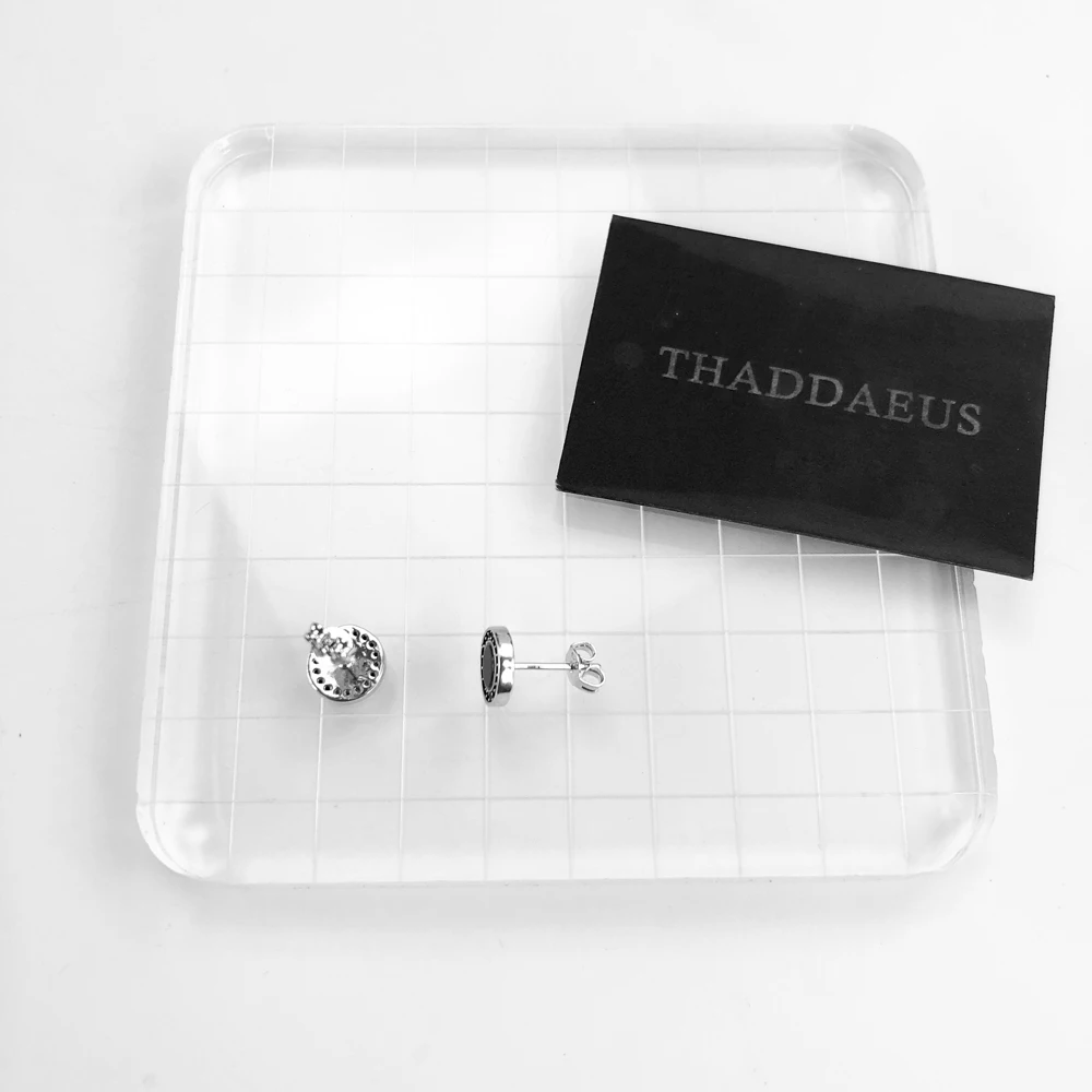 Круглые черные маленькие серьги гвоздики модные хорошие ювелирные украшения в