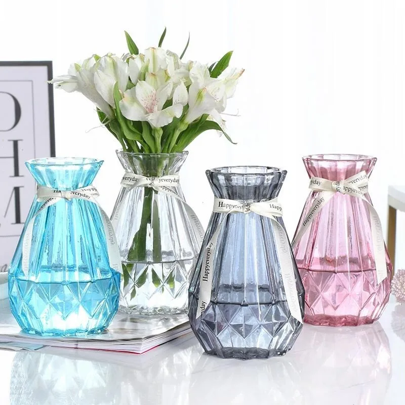 Стеклянная ваза для цветов ручной работы скандинавский креатив прозрачная