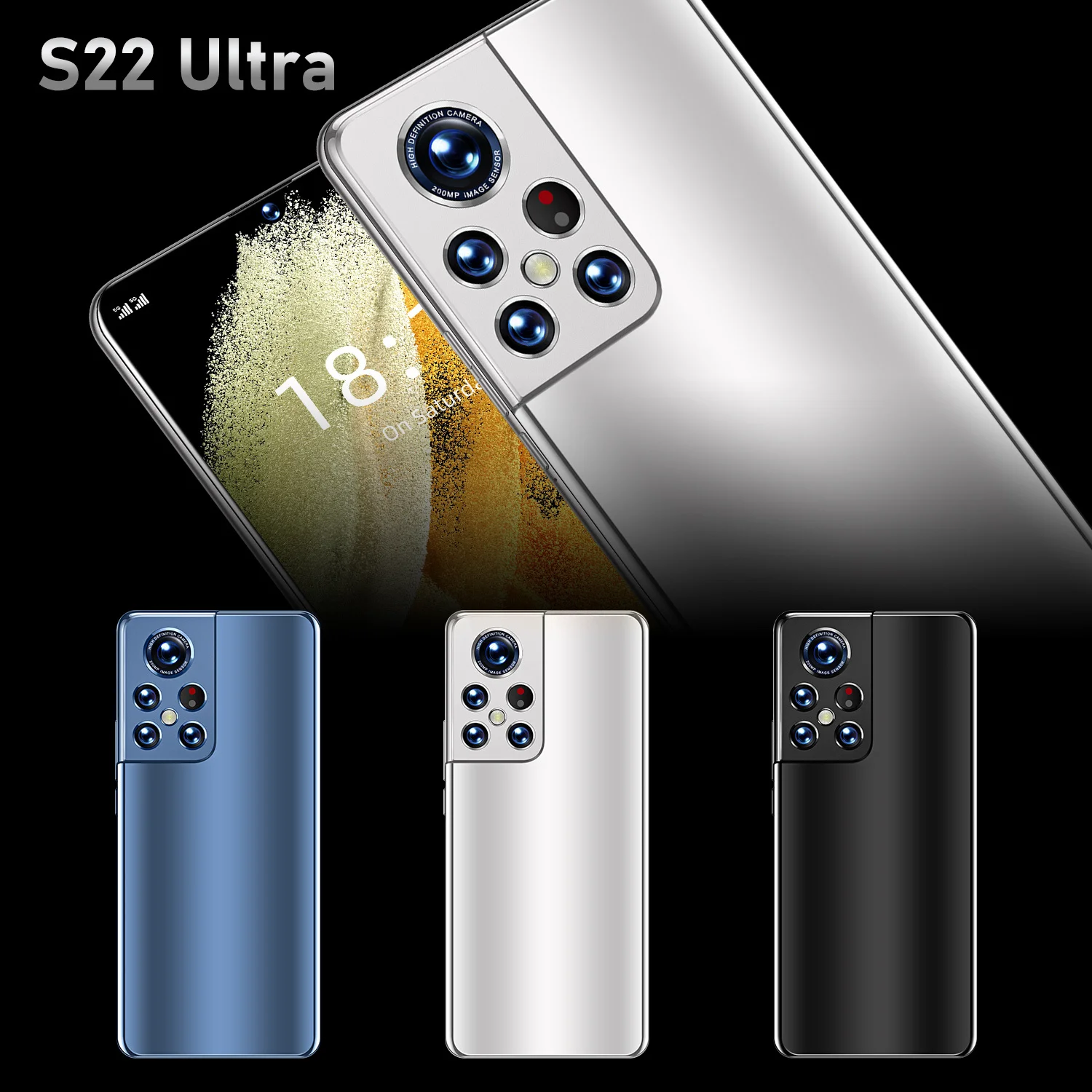 Смартфон глобальная версия S22 Ultra 16 ГБ + ТБ Android 6800 мАч Qualcomm Snapdragon 888 две карты