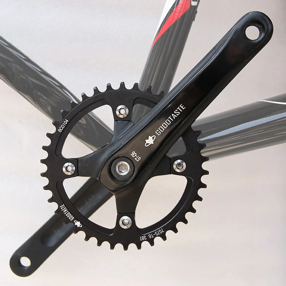Goodtaste Fahrrad kurbel kettenblatt 104BCD MTB велосипед Kurbel алюминиевый Legierung Mit Boden Kurbel 170 platte rot 32T 34T 36T 38T