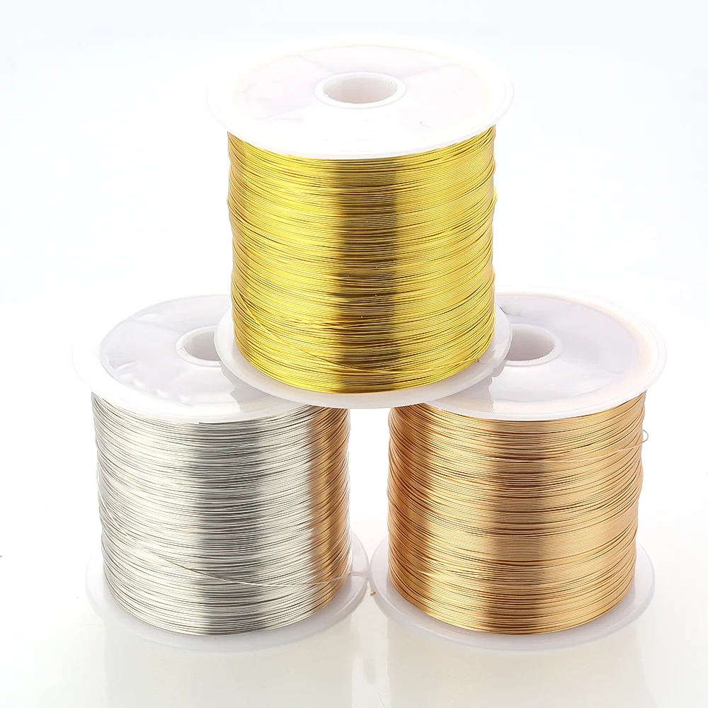 100m/Rolls KC Gold Color Colorfast Beading Wire Copper Wire Jewelry Cord String For Jewelry Making DIY Bracelet Necklace