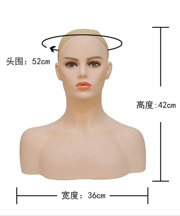 Реалистичный манекен женщина головы дисплей шляпа парик очки Алмазное ожерелье