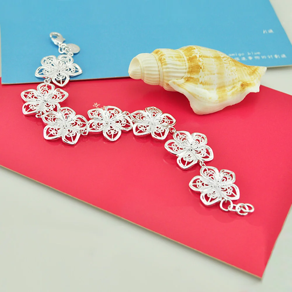 Творческий 925 стерлингового серебра браслет для женщин хорошее ювелирное